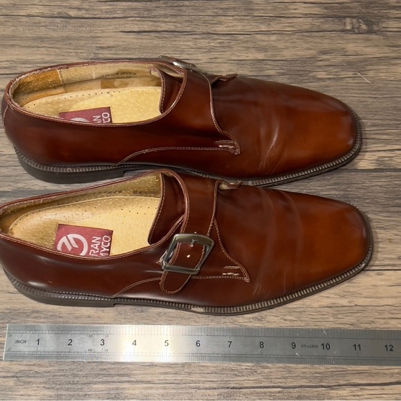 GRAN EMYCO Men's 9.5 M Buckle Loafers Dress Shoes Burgundy Leather (F19) - Picture 8 of 12